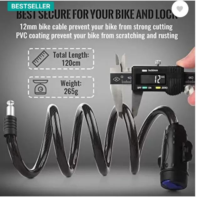 Bicycle Lock Cable with Mounting Bracket - Image 3