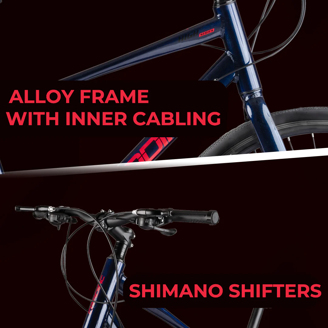 CRADIAC - Concept X | 24 Speed Gear Hybrid Cycle | 700 * 35 C Bike | Rigid Fork | 6061 Alloy Frame | 700 * 35C Nylon Tires | Shimano hydraulic Dual DISC Brakes | Ideal for 15+ Years Men/Boys/Girls - Image 8