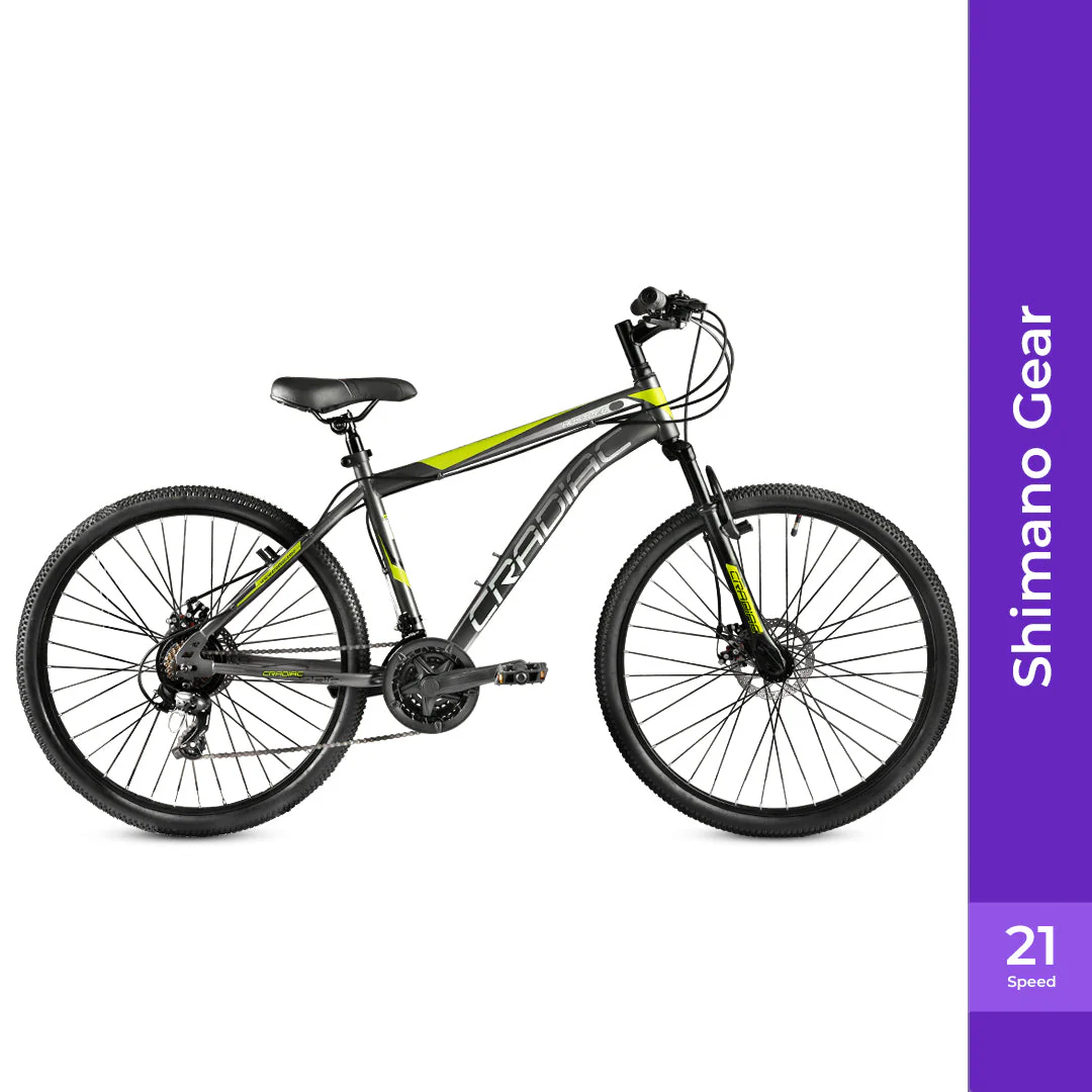 CRADIAC Hustler 21 Speed High Performance Mountain Cycle for Men with Front Suspension & Dual disc Brakes, 26 Inch Tire, Steel Frame MTB | Ideal for 12+ Years, Unisex, Frame Size - 18.5 Inch - Image 3