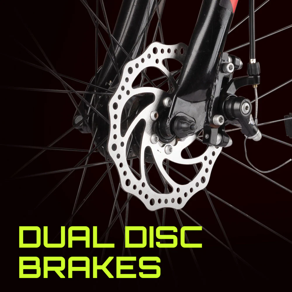 CRADIAC Stinger 7 Speed 27.5 inch Steel Geared High Performance Mountain Cycle for Men with Front Suspension & Dual disc Brakes | Ideal for 12+ Years, Unisex, Frame Size - 18.5 Inch - Image 6