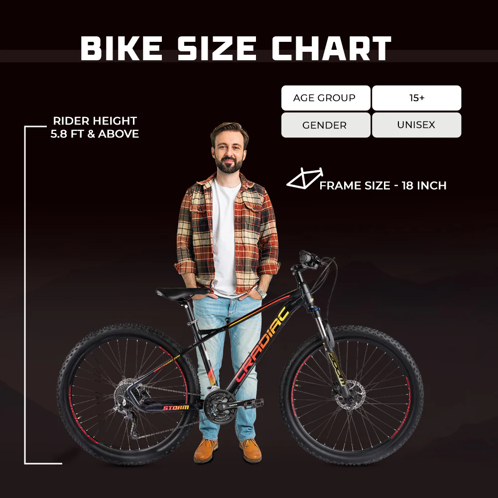 CRADIAC - Storm | 27 Speed Gear Mountain Bike | Zoom MASERA Lockout Suspension | 29" Inch MTB Cycle| Hydraulic Disc Brake | 6061 Alloy Frame | for 15+ Years Men/Boys/Girls/Women - Image 4