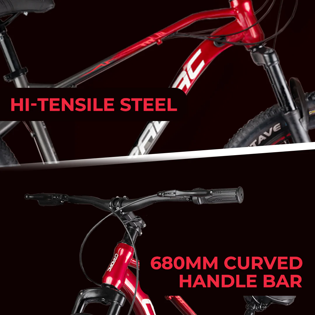 CRADIAC Top Gun Single Speed High Performance Steel Mountain Cycles for Men with Front Suspension & Dual Disc Brake| 26" T Non Geared MTB Bike | Ideal for 14+ Years, Unisex, Frame Size : 17 Inch - Image 3