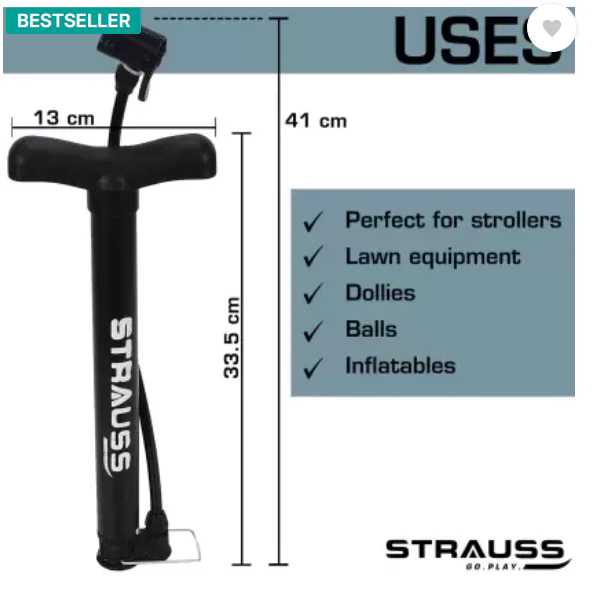 Cycle Air Pump -Double Action, Air Bicycle Pump  (Black) - Image 6