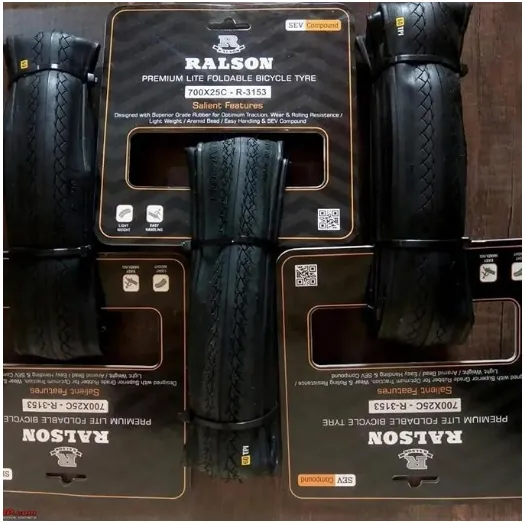 FCC Racing Ralsons-Hybrid Bike Tires Foldable Tyres, 60 TPI, Foldable, Black, All Weather Grip (700 * 25) - Image 3