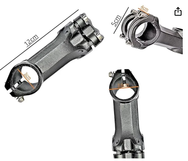 Bicycle Stem Wake Mountain Bike Stem Short Handlebar Stem Lightweight for Most Bicycle, (Aluminum Alloy Black) - Image 3