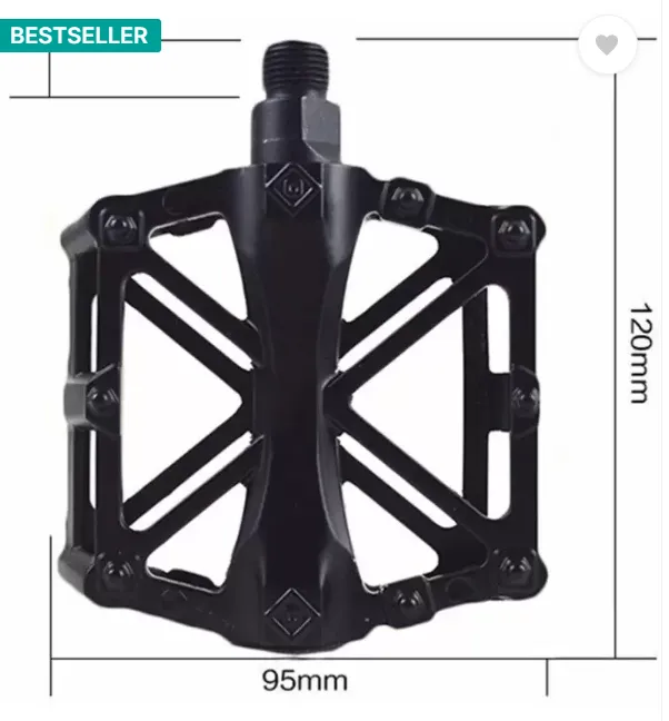 Aluminium Alloy MTB Cycle Road Bicycle Flat Pedal  (Black) - Image 2