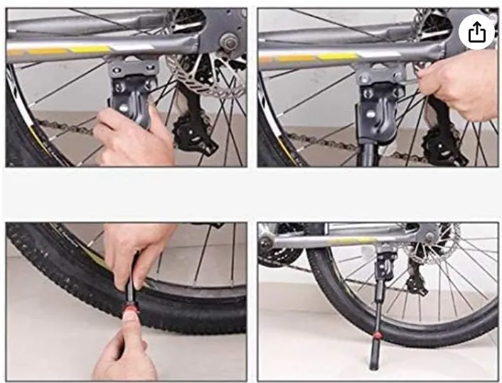UDee Adjustable Aluminum Bicycle Kickstand - Image 2
