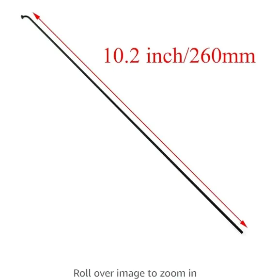 WELWIK 18pcs 14G J Bend Bicycle Steel Spokes 260mm W/Nipples, Black Bicycle Electric Bike Accessories Mountain/Road Bike Steel 14G Spokes - Image 2