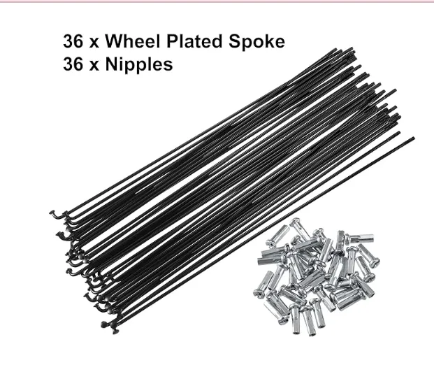 X AUTOHAUX 40 Pcs Bicycle Steel Spokes 14G Bike Spoke 282mm Length with Nipples for Most Bicycle - Image 3